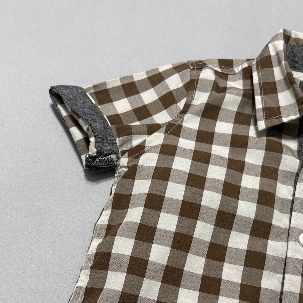 Buffalo David Bitton Kids Brown and White Checkered Shirt - Picture 5 of 7